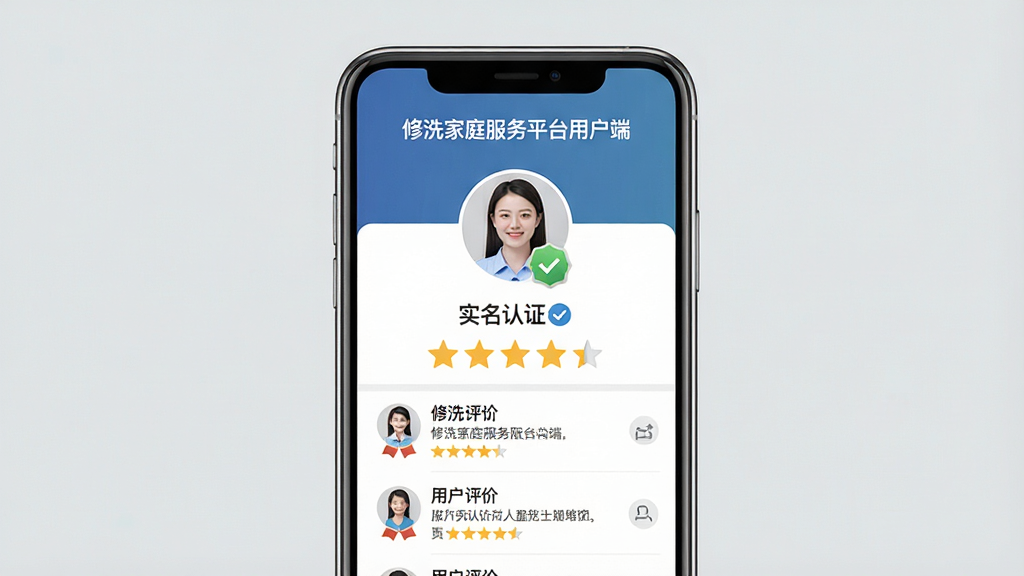 һ��չʾ��ϴ��ͥ����ƽ̨�û��˷�����Ա��֤��Ϣ��ͼƬ������Ϊ�ֻ���Ļ����Ļ����ʾ������Աͷ��ʵ����֤��ʶ�������Ǽ����û������б�������Ϊ�ֻ����У�����Ϊǳ��ɫ���Ű����룬���Ϊ�����Լ�磬ϸ����ͻ����֤���º��������֣����֡���ϴ��ͥ����ƽ̨�û��ˡ���ʾ��ҳ�涥�������ʸ��壬�ɾ����޶���Ԫ��