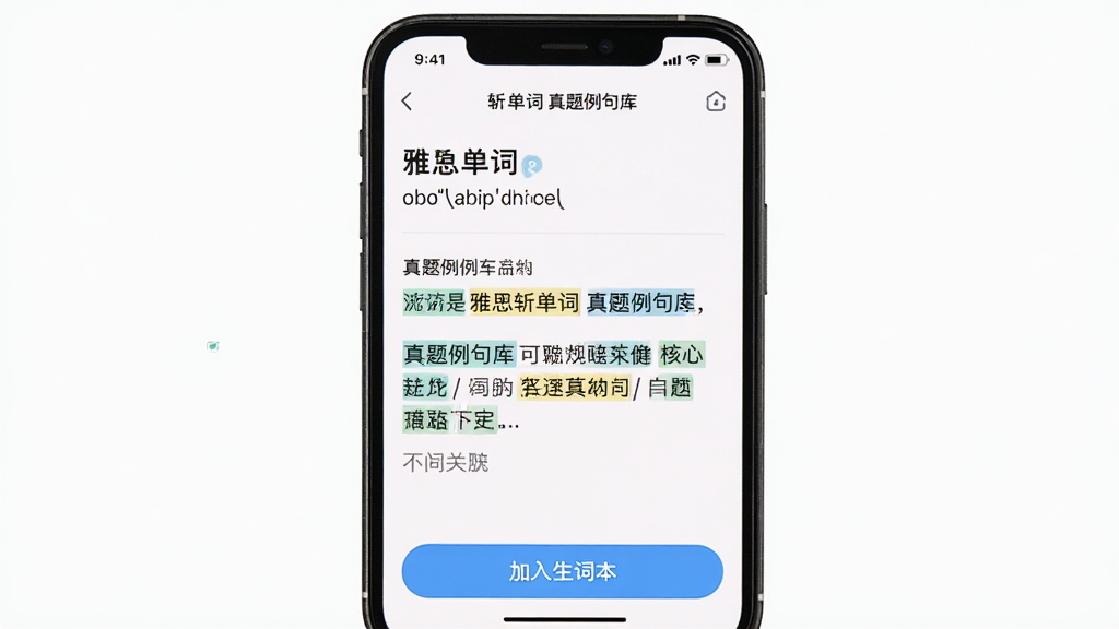 ��˼ն���� �����������棬����������һ���ֻ�����Ļ����ʾһ�����ʵ���ϸҳ�棬�������ʡ����ꡢ�������估������ʾ�ĺ��Ĵʻ㣬�·��С��������ʱ�����ť������Ϊ���½ṹ��������¼�࣬ϸ�ڰ��������еĹؼ��ʸ����ͷ������֣����ʸ��壬�ɾ����޶���Ԫ��