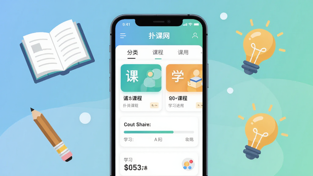 ����ȫòչʾ������Ϊһ�������ֻ���Ļ����ʾ�˿���APP�����棬��������γ̿�Ƭ�����ർ����ѧϰ��������Ԫ�أ����ֲ��þ��й�ͼ���ֻ���Χ�����鱾��Ǧ�ʡ����ݵ�ѧϰͼ�꣬������Ϊ��ƽ���廭�磬ϸ�ڰ�����͵����̽��䱳���������Ĺ���ͼ�꣬���ʸ��壬�ɾ����޶���Ԫ��