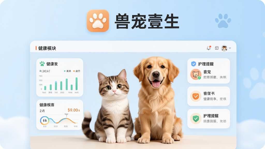 �޳�Ҽ������������չʾͼ����������Ϊһֻ�ɰ��ĳ���è�ͳ��ﹷ��������һ�𣬱�������͵�ǳ��ɫ���䣬�Ϸ����޳�Ҽ������ͼ����������֣�����ͻ�����������еĳ��｡������ģ�飬���ֲ������ĶԳ�ʽ�Ű棬�����ܰ����ִ���ϸ�ڰ������｡������ͼ���ͻ������ѿ�Ƭ�����ʸ���ɾ��޶���Ԫ�أ�����ɫ����ů����
