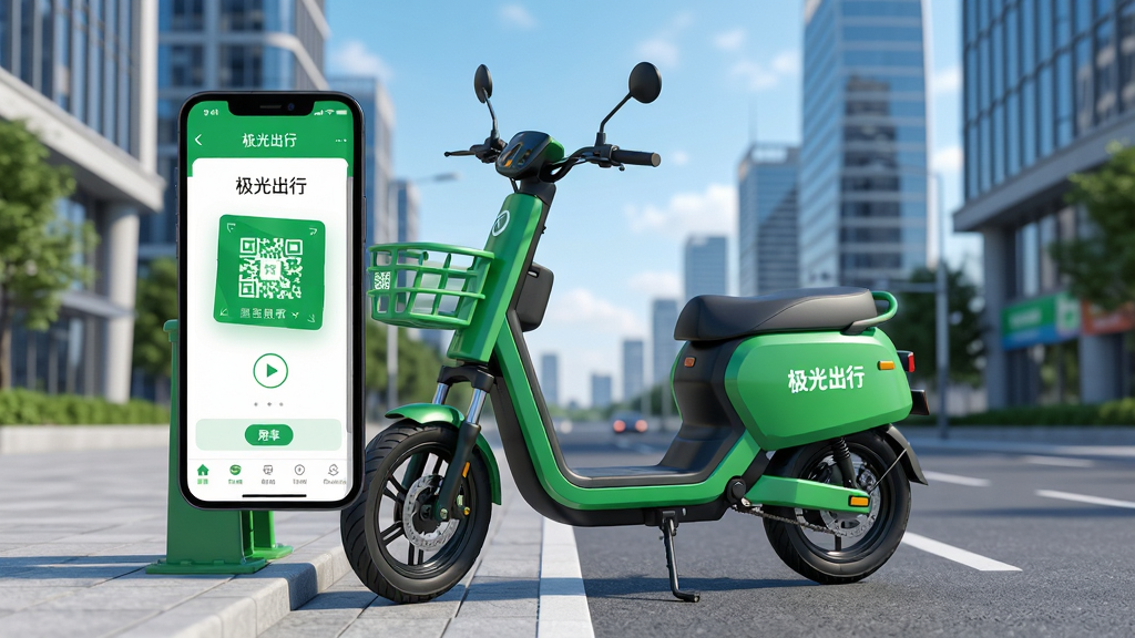 ������й����綯���ֻ�Ӧ��������չʾ������������һ����ɫ�����綯��ͣ���ڳ��нֵ��ԣ��ֻ���Ļ��ʾ�������ɨ���ó����棬����Ϊ�ִ����н��������죬�������������ϸ�����������ʸɾ����޶���Ԫ��