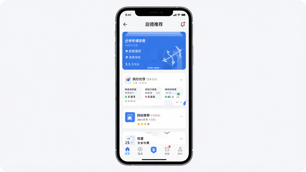 ������ѧAPP��ҳ����չʾ������Ϊ�ֻ���Ļ�г��ֵ���ѧ������ȿ�����ԺУ�Ƽ���Ƭ�����ֲ��ô�ֱ��Ƭ����ײ����������Ű��������򣬷��Ϊ�ִ���Լ��ƽ����ƣ�ϸ�ڰ�����ɫ��ɫ������ɫ������ͼ���׺�����ʸ��壬�ɾ����޶���Ԫ��