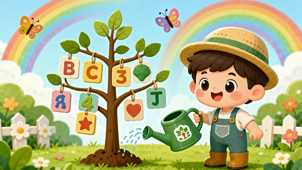 һ����ͨ���Ľ��������廭��������һ���ɰ��Ŀ�ͨ԰����ɫ���ڸ�һ��С���罽ˮ��С�����Ϲ�������ĸ�����ֺͲ�ɫͼ�ο�Ƭ���������������ĵĻ�԰���вʺ�ͺ��������Ϊ���������Ķ�ͯ�廭���������Ҿ��⣬ϸ�ڷḻ�����ʸ��壬�ɾ��޶���Ԫ�أ������д��С�����԰�������ֱ�ʶ