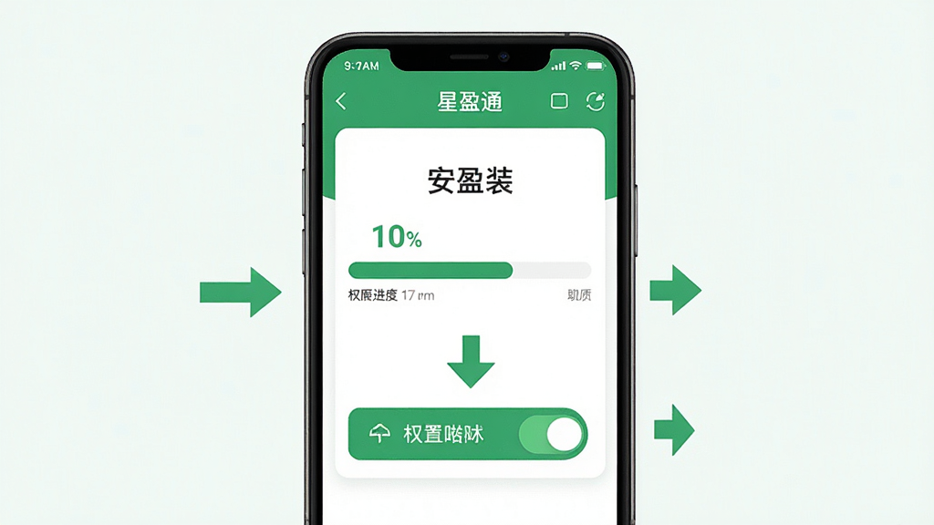 ��ӯͨ���ְ�װ��������ͼ������Ϊ�ֻ���Ļ����ʾ��ӯͨӦ�õİ�װ������Ȩ�����ý��棬����Ϊ��Ļ����չʾ��������Ȩ�޿��ذ�ť���Ű�Ϊ���²���ʽ�ṹ�����Ϊ��ƽ���̷̳磬ϸ���ϲ�����ɫ���ɫ��ɫ����ͷ��������������Ϊǳɫ�����ʸ��壬����ɾ����޶���Ԫ��
