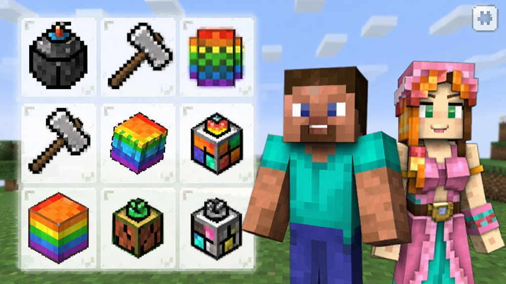 Minecraft Blast ���ߺͽ�ɫ����չʾ���棬ը�������ӡ��ʺ緽��ȵ���ͼ�꣬ʷ�ٷ�Ͱ�����˿��ɫ�������ط��ɫ�ʷḻ�����廭�ʣ��ɾ��޶���Ԫ��