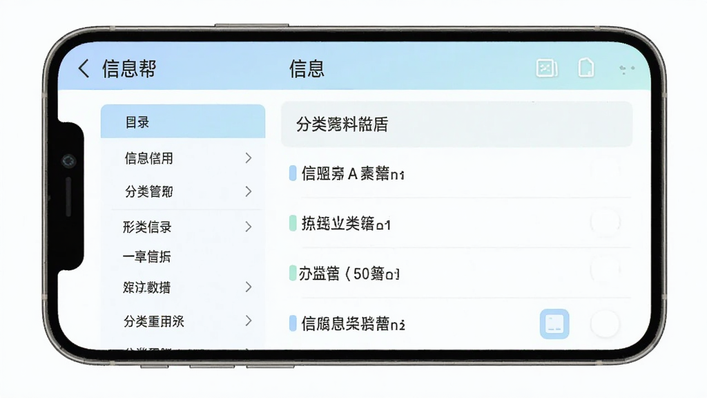 ��Ϣ�����Ϸ���������棬�ֻ���Ļ��չʾ��Ϣ��ķ������ҳ�棬���Ϊ����Ŀ¼�б����Ҳ�Ϊ��Ӧ�����µ���Ϣ��Ŀ��������ɫ��ͣ����ֹ�����������£������������ɾ��޶���Ԫ��