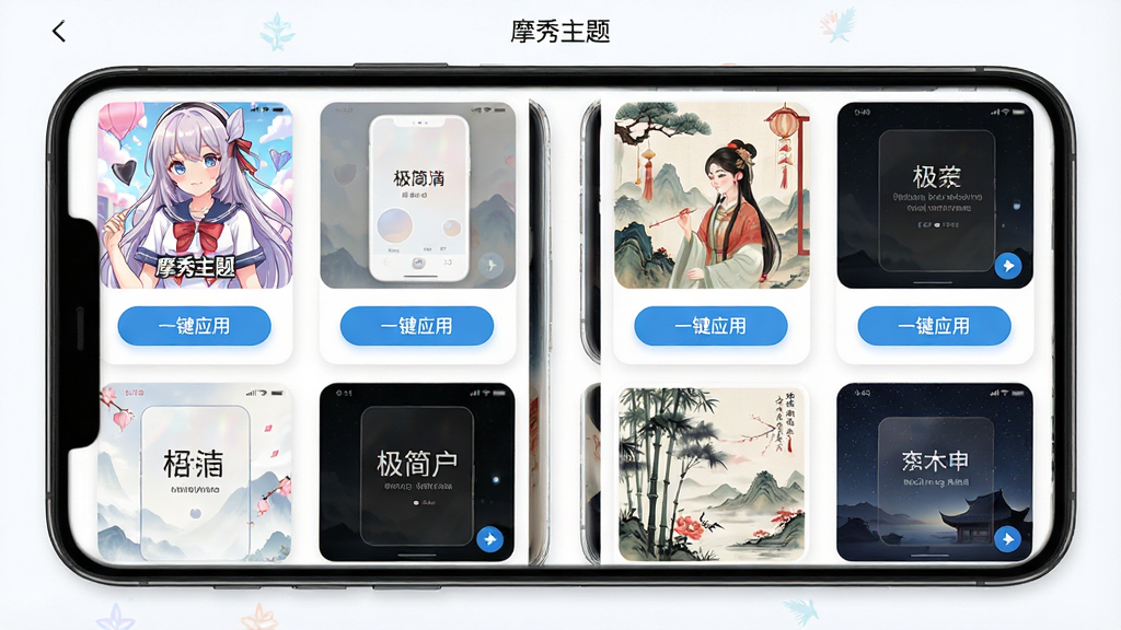 Ħ��������Դ����棬����Ϊ�ֻ���Ļ��չʾ�������⿨Ƭ������Ϊ�������У��Ű������ٲ��������Ϊ����������ϸ�ڰ����������⡢�������⡢������������ͼ�롰һ��Ӧ�á���ť�����ʸ���ɾ��޶���Ԫ�أ����������֡�Ħ�����⡱
