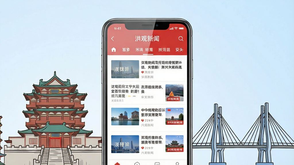 ����������һ�������ֻ����ֻ���Ļ����ʾ�š�������š�APP����ҳ���棬�����а���������Ѷ�б��Ͷ������������ֻ���Χ�������ϲ��ر꽨����������Ͱ�һ���ŵļ�ʲ廭�������ǵ���ɫ�Ľ���ɫ�������ּ��󷽣�����ִ���ƽ����ϸ�����ֻ���Ļ����΢����Ч�������������ɾ����޶���Ԫ��