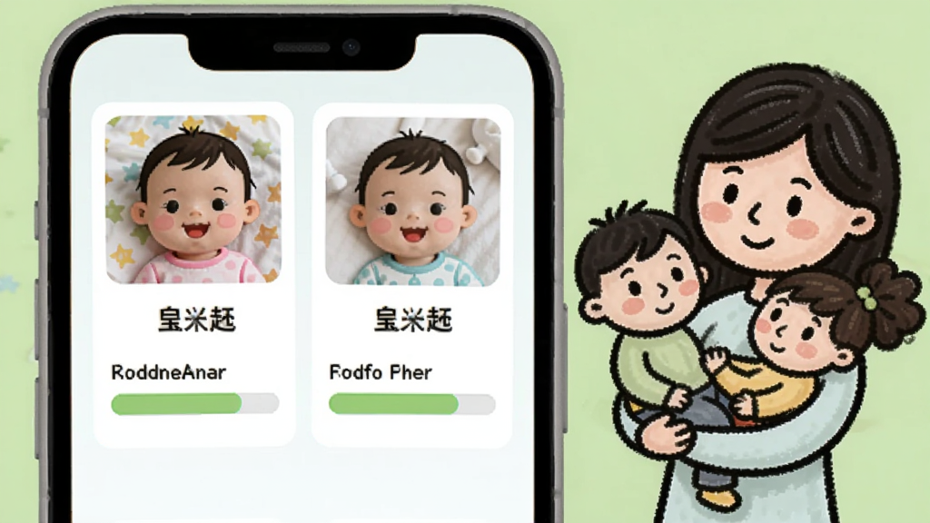 ����չʾһ���ֻ���Ļ����Ļ�ϲ�����ʾ���������ĵ�����Ƭ��ÿ����Ƭ���б���ͷ��������������ֽ��������ֻ��Ա���һ��ĸ�ױ����������ӵļ�ʻ�������Ϊǳ��ɫ��������¿ɰ������ʸɾ����޶���Ԫ�ء�