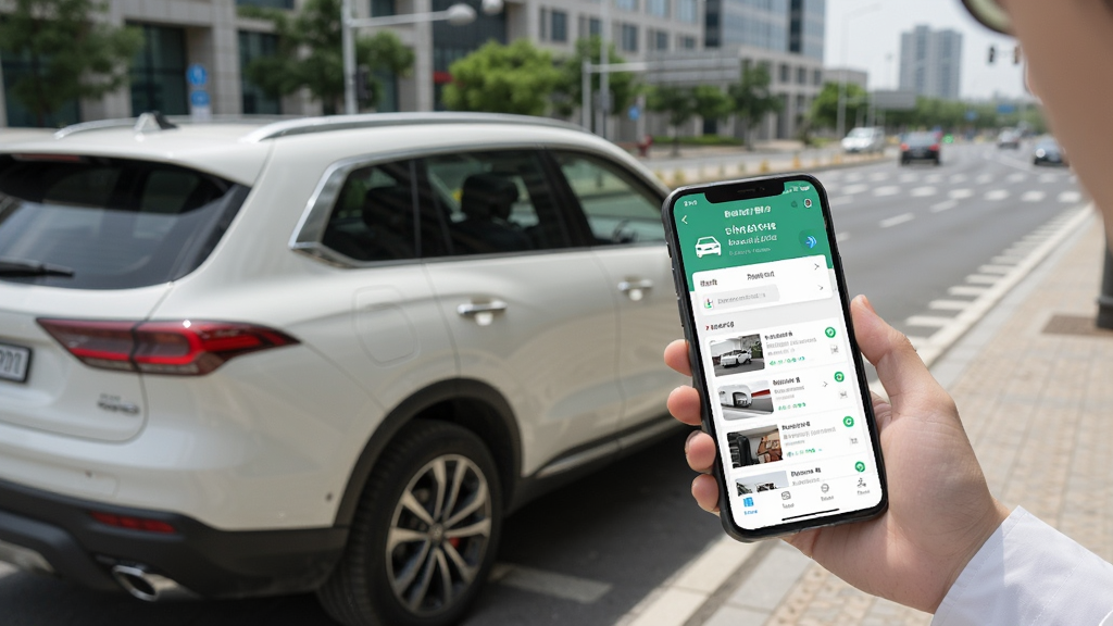 һ����ɫSUVͣ�ڳ��е�·�ԣ������ֳ��ֻ��鿴������Ӧ�ý��棬������ʾ��������˵�����Ѷ�б�����������������дʵ��񣬻��ʸɾ����޶���Ԫ��