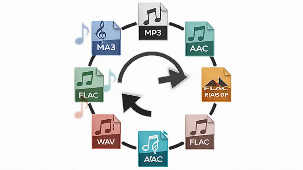 һ��չʾMP3��ȡת�������ʽת�����ܵ�ͼƬ������Ϊ������Ƶ��ʽͼ�껷��ת����ͷ������ΪԲ�����У��Ű�Գƣ����Ϊ�ִ���Լ��ϸ�ڰ���MP3��WAV��AAC��FLAC�ȸ�ʽ��ʶ�������������ɾ����޶���Ԫ��