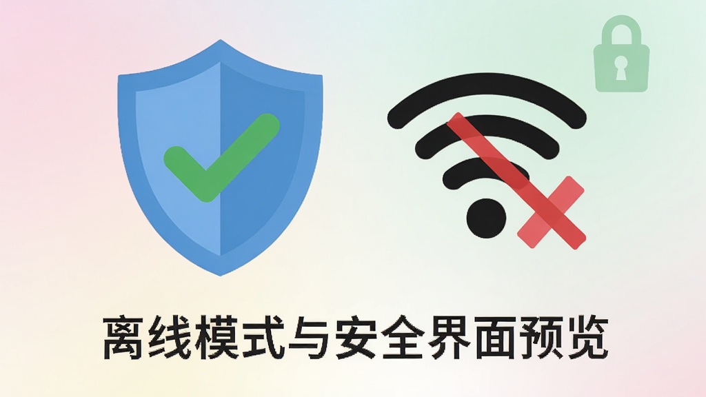 ħ����ױ�űȹ��� ����ģʽ�밲ȫ����Ԥ��ͼ������Ϊһ������ͼ����WiFi�ر�ͼ�겢����ʾ������Ϊ���½ṹ���Ϸ�Ϊͼ�꣬�·�Ϊ����˵�����Ű��࣬���Ϊ��ƽ����ƣ�ϸ�ڰ�����ɫ��ȫ�Թ�������ͼ������͵Ľ��䱳�������ʸ��壬����ɾ����޶���Ԫ��