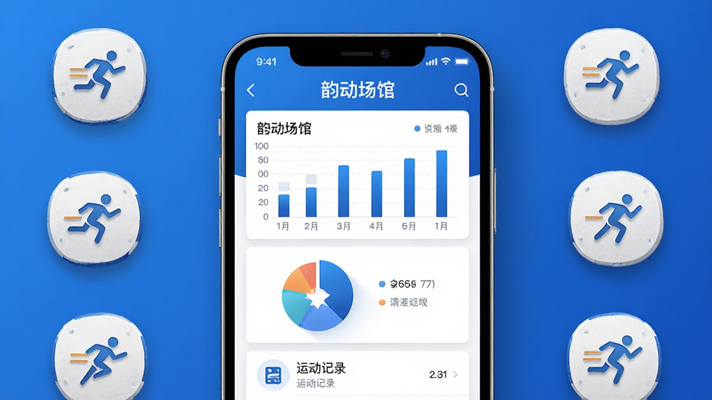 ����Ϊ�ֻ���Ļչʾ�϶�����APP������ͳ��ҳ�棬������״ͼ����ͼ���˶���¼�б�������Ϊ�ֻ����У���Χ�����˶�ͼ�ꣻ�Ű����������ݿ��ӻ�ͻ�������Ϊ��Լ����磬������ɫ��ϸ�ڰ���ͼ����Ӱ���������塢ͼ���ʸУ����ʸ��壬�ɾ����࣬������������ʾ���϶����ݡ�