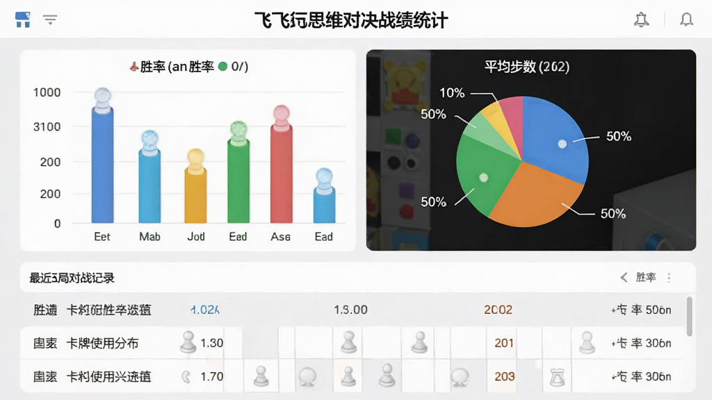 ������˼ά�Ծ�ս��ͳ��ҳ�棬��Ļ����ʾ��״ͼ���״ͼչʾʤ�ʡ�����ʹ�÷ֲ���ƽ�����������ݣ��·��г������ֶ�ս��¼�������԰�ɫ��ǳ��ɫΪ����ͼ����ɫ�������Ű����������ʸɾ�