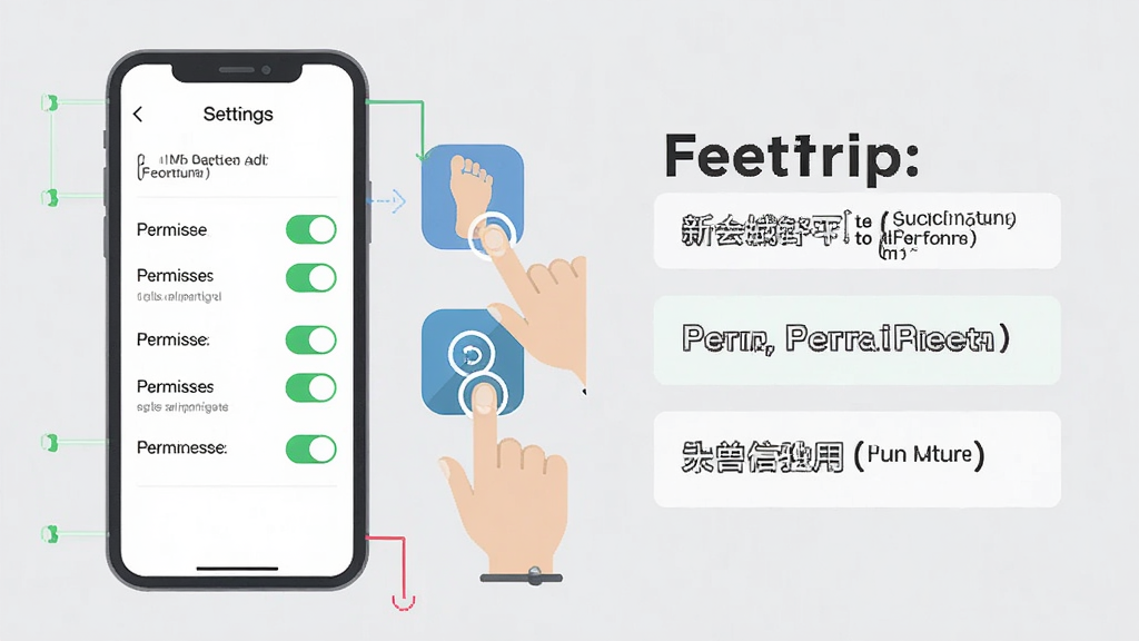 һ�� Feetrip Ӧ������ʹ��ָ�ϵ���Ϣͼ����������Ϊ�ֻ���Ļ��ʾ���ý����Ȩ�޿��أ��Ա�����ָ�����ʾ��ͼ�꣬����Ϊǳ��ɫ�����岼����ͼ���ģ�����ƽ����ƣ�ϸ�ڰ���Ȩ�޿��ص���ɫ����������˵���򣬻��ʸ��壬�ɾ����޶���Ԫ��