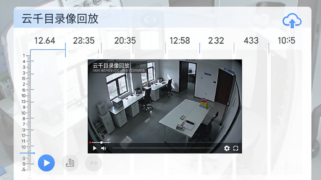 ����չʾһ������ʽ�طŽ��棬ʱ����������ע������ʱ��Σ���Ļ���벥�ż��¼���棬���Ϊ��Լ����ɫ���԰�ɫ����ɫΪ����ϸ�ڰ���ʱ��̶ȡ����Ű�ť���ƴ洢ͼ�꣬���������ɾ���ͼƬ�����ֱ�ע����ǧĿ¼��طš�