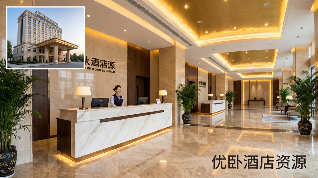 ����������һ�������ľƵ���ã�ǰ̨�Ӵ����й�����Ա΢Ц���񡣲��ֲ��ù���ӽǣ�չʾ���õĿ��������ࡣ�Ű������Ϊ�Ƶ��������ͼ���Ҳ�Ϊ����ʵ�������Ϊдʵ��Ӱ���ϸ�ڰ�������ʯ���桢ůɫ�ƹ����ֲװ�Σ����ʸ��壬�ɾ��޶���Ԫ�أ�ͼƬ�����ֱ�ע�����ԾƵ���Դ����