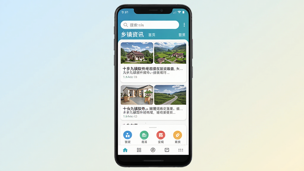 ����Ϊһ����׿�ֻ���Ļ����Ļ��չʾʮ�����������ҳ���棬����������Ѷ�б��͹���ͼ�꣬���ֲ��þ����ֻ�����ͼ������Ϊǳɫ���䣬���Ϊ���¼�Լ�ı�ƽ����ƣ�ϸ�ڰ����������������в���Ƭʽ��Ѷ���ײ�������������ɾ����࣬�����������޶���Ԫ��