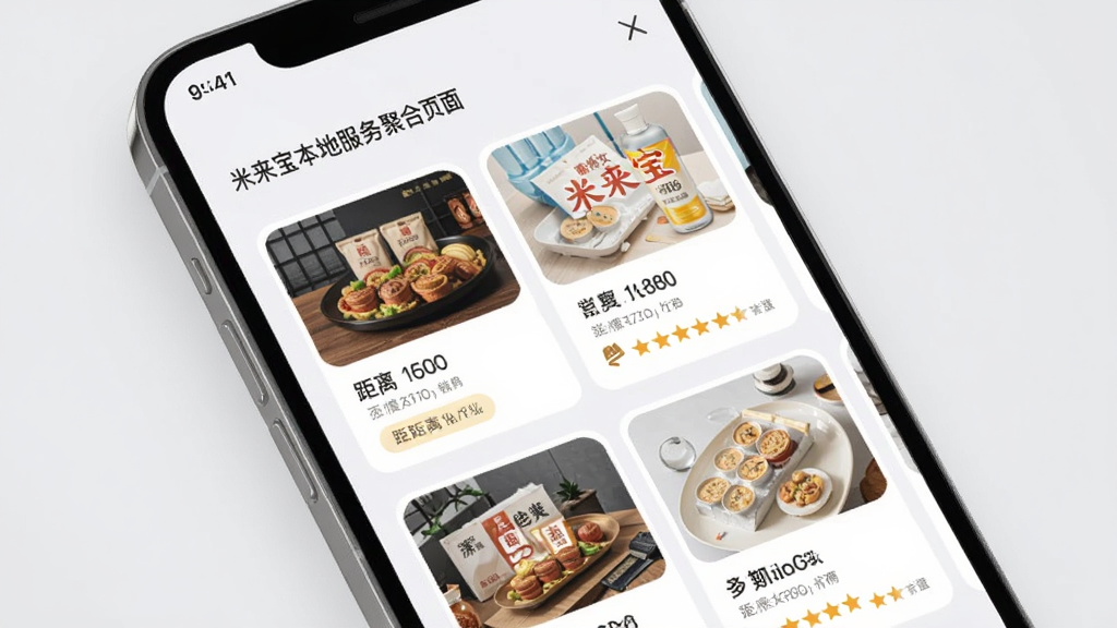 ���������ط���ۺ�ҳ�棬�ֻ���Ļ��ʾ�ܱ߷����б��������̼ҿ�Ƭ�������ǩ�������Ǽ�������Ϊǳ��ɫ������������ţ�ϸ�ڷḻ�����ʸ��壬�ɾ��޶���Ԫ��