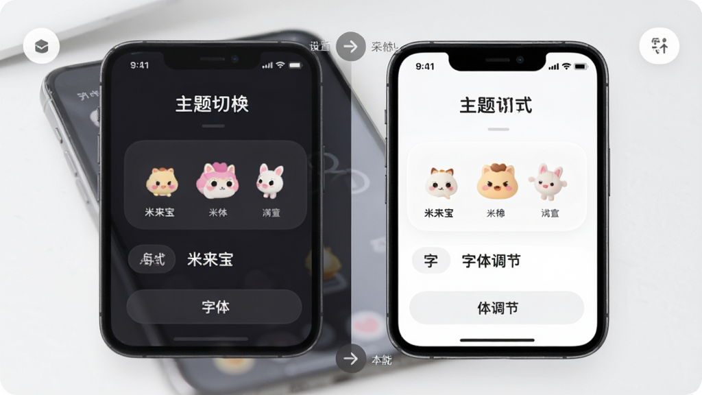 ���������Ի�����ҳ�棬�ֻ���Ļ��ʾ�����л����������ѡ���������ɫ��ǳɫ����ģʽ�Ա�չʾ��������Բ�ǣ����ʸ��壬�ɾ��޶���Ԫ��