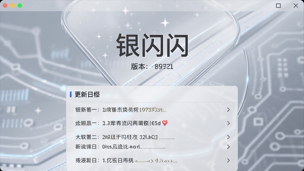 ����չʾһ���������½��棬���������С��������������Ͱ汾�ţ��·��и�����־�б�������Ϊ��͵�����ɫ���Ű����������Ƽ���Լ������������������Ԫ��