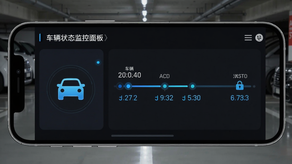 ǳ���Ʋ�����״̬�����壬����չʾ�ֻ���Ļ�ڳ����볡ʱ������״̬��ǩ������Ϊ����ͣ��������������Ϊ���ҷ�������೵��ͼ�꣬�Ҳ�ʱ���ᣬ���Ϊ��ɫ�Ƽ��磬ϸ�ڰ�����ɫ״ָ̬ʾ�ơ�ʱ�����֡���ȫ��ͼ�꣬�����������ɾ����޶���Ԫ��