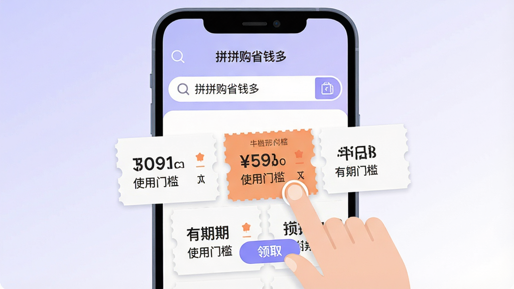 һ��չʾ�ֻ�APP��ȡ�����Ż�ȯ���ܵĽ���廭����������Ϊһ���ֻ�����Ļ����ʾ
