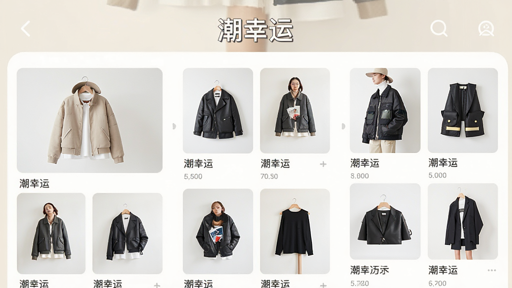 ������Ӧ����չʾ������Ʒ�б�ҳ�棬�������ж��ʱ�е�ƷͼƬ�������У������С������ˡ����ֱ�ʶ������Ϊǳɫϵ������Լ�ִ�������������ϸ�ڷḻ�����ʸɾ����޶���Ԫ��