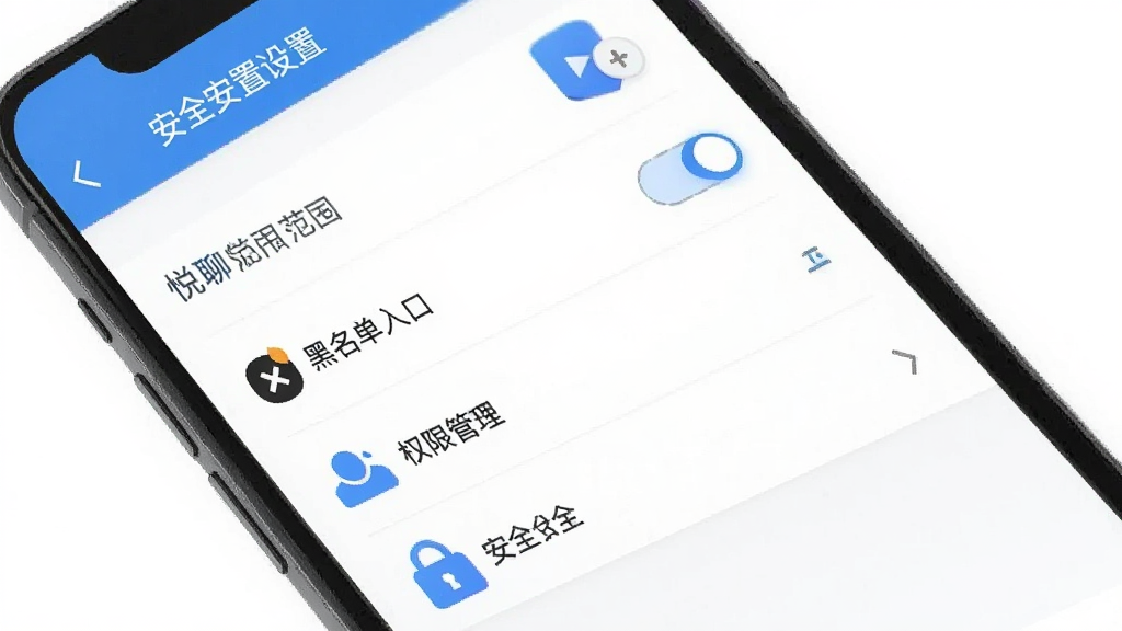 ������˽��ȫ���ý��棬����Ϊ�ֻ���Ļ����˽ѡ���б�������Ϊ����˵����У��Ű����������Ϊ��ȫ������ҳ����ƣ�ϸ�ڰ����ɼ���Χ���ء���������ڡ�Ȩ�޹���ͼ�ꡢ���ΰ�ȫ��ʶ����������������ɾ����޶���Ԫ��