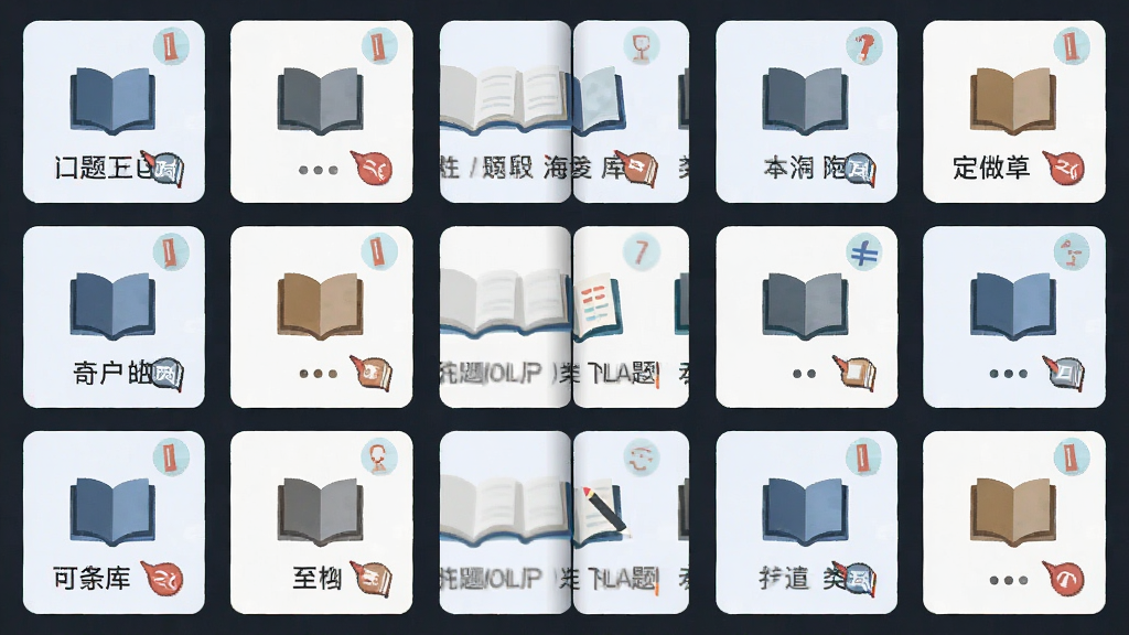 ������⺣�����չʾ���棬��������Ϊ�������е������࿨Ƭ��ÿ����Ƭ�ϱ�ע��ͬ��Ŀ���ƣ����ֲ�������״���У�����ƽ����ƣ�ϸ�ڰ����鱾ͼ�����Ŀ��ǩ�����������ɾ��޶���Ԫ��