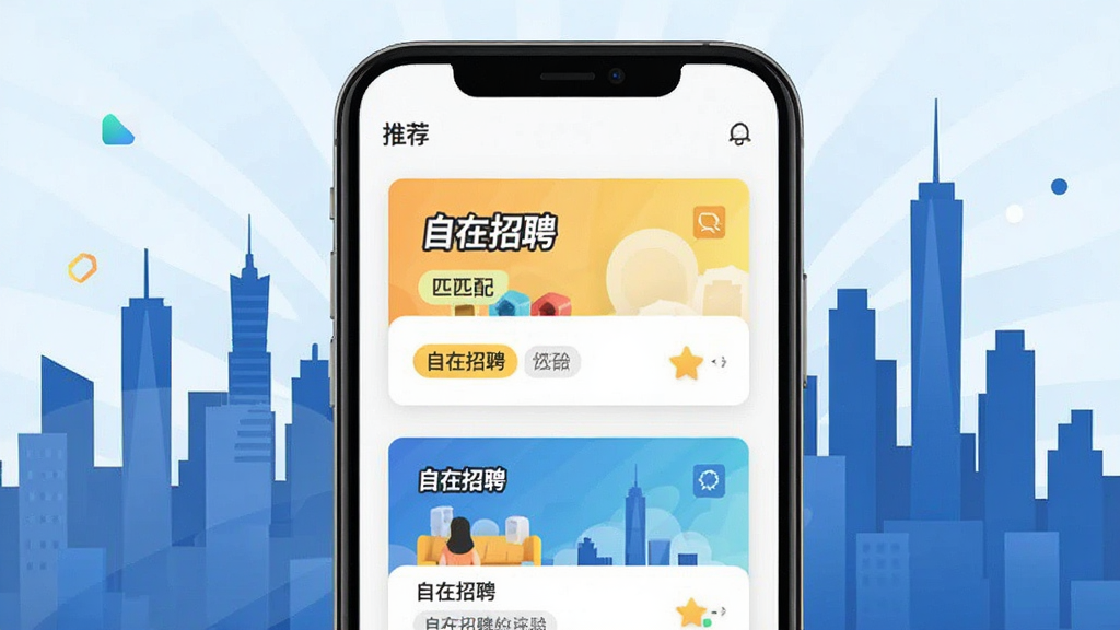 һ��չʾ���Ի��Ƽ�ҳ��Ļ��棬�������ֻ���Ļ��ʾ�Ƽ�ְλ��Ƭ����Ƭ���С�������Ƹ��������ƥ���ǩ�������ǳ�������߼�Ӱ������ִ����죬�Ű��в�Σ�ϸ�����������ʸɾ����޶���Ԫ��