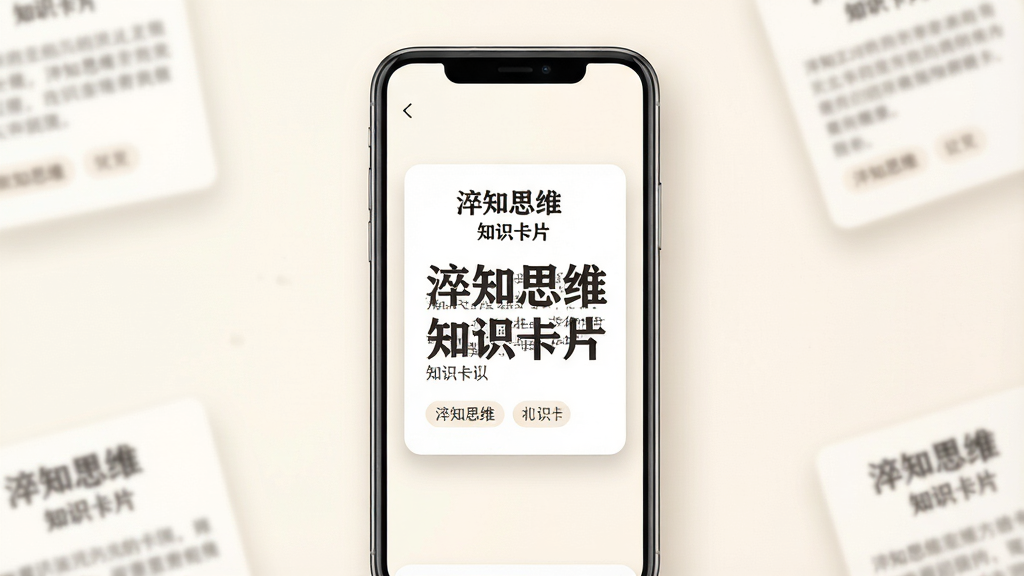 һ��չʾ��֪˼ά֪ʶ��Ƭ�����ͼƬ�������������ֻ���Ļ����Ļ����ʾһ�Ŵ��б��⡢���ĺͱ�ǩ�Ŀ�Ƭ����Ƭ��Ե����΢����Ӱ������Ϊů��ɫ����Χɢ���ż��Ű�͸���Ŀ�Ƭ������Լ���£����ʸɾ�������������Ϊ����֪˼ά ֪ʶ��Ƭ�����Ű���У��޶���Ԫ��