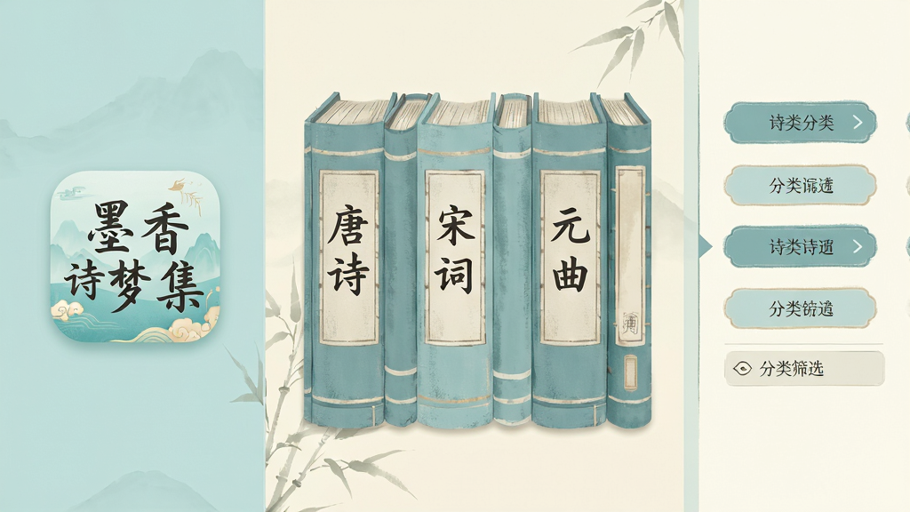 һ��չʾʫ�ʷ������Ĳ廭�������Ե���ɫ���װ�ɫΪ������������һ��������Ĺż��鼹���鼹�ϱ�ע