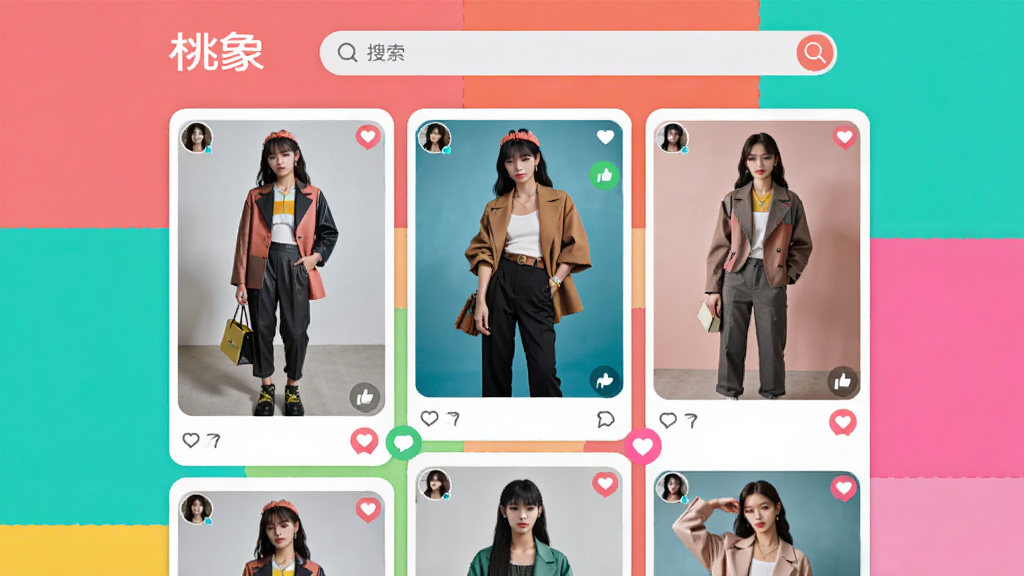 ����ʱ������ҳ����ͼ������չʾһ�������������罻ƽ̨���棬���û������Ĵ�����Ƭ�ٲ��������޺�����ͼ�꣬�����С�����Logo����������������������ɫ�ʿ飬���ﴩ��ʱ�У�������ữ���������������ִ������¡�