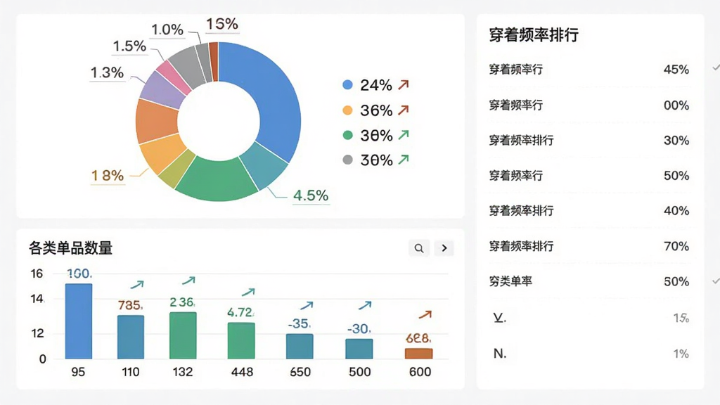 �����³�����������ͳ��ҳ�棬����ΪԲ�α�ͼչʾ������ɫռ�ȣ��·���״ͼ��ʾ���൥Ʒ�������Ա���
