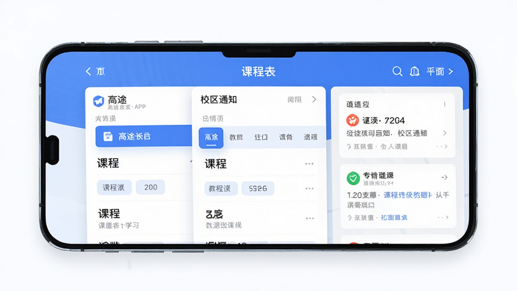 ��;����APP������չʾ���ֻ���Ļ����ʾ�γ̱���У��֪ͨ�����岼�ּ����������ɫ���ɫΪ��ɫ��������ѧϰ��񣬻���ɾ����޶���Ԫ�أ����廭��