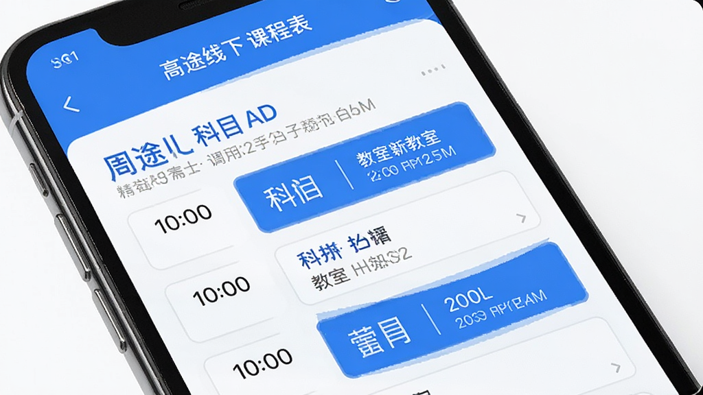 ��;����APP�γ̱�ҳ�棬�ֻ���Ļ��ʾһ�ܿγ̰��ţ�����ʱ�䡢��Ŀ�������Ϣ�������Ű����룬������ɫ��������񣬸ɾ���࣬���廭��