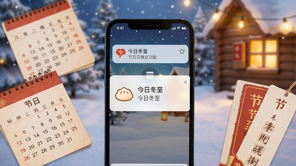 һ��չʾũ��App����������������͹��ܵĳ���ͼ���������ֻ���Ļ����֪ͨ��Ƭ����Ƭ��д�š����ն����������н���ͼ�꣬����Ϊ����ѩ����ůɫ�ƹ⡣�ֻ��Ա�ɢ����������Ƭ�������ǩ�������Χ��ܰ�����Ϊ�������չʾ��ϸ�ڰ���֪ͨ������������֡�����ͼ�ꡣ�����������ɾ����޶���Ԫ�ء�