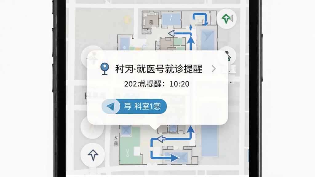 �����Ǿ�ҽ�ž��������뵼�����棬����Ϊ�ֻ���Ļչʾ���ѵ�����ҽԺ�ڲ���ͼ�������Ű��η��������Ϊʵ����ҽ�Ƹ������߽��棬ϸ���ϰ���ʱ���������֡�����¥����Ϣ��·��ָ����ͷ����������������ɾ����޶���Ԫ��