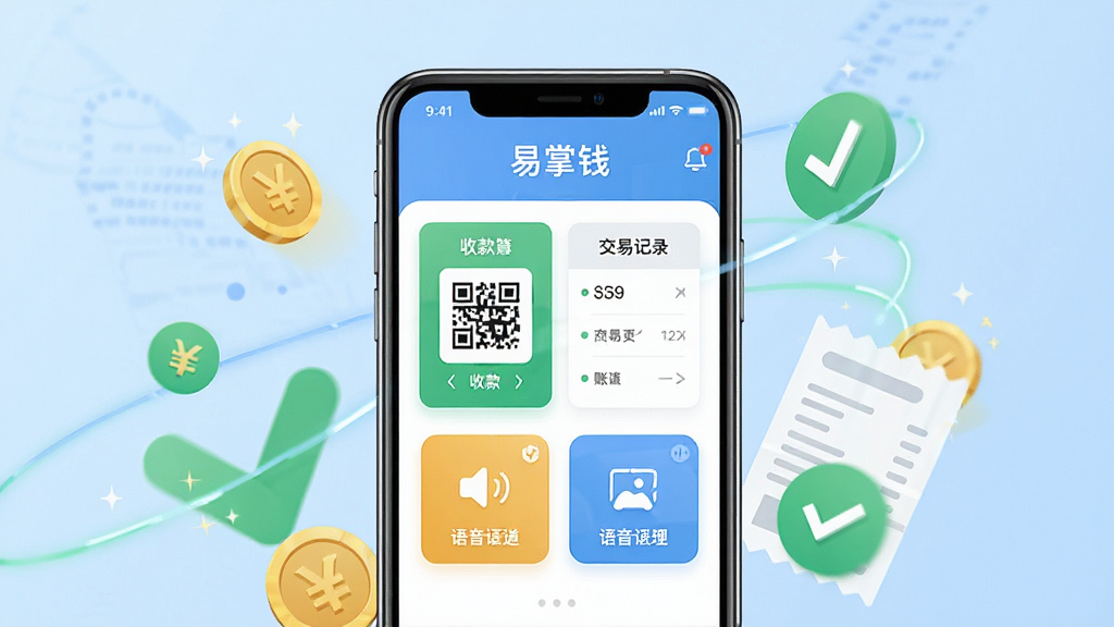 ��������չʾһ�������ֻ����ֻ���Ļ����ʾ������Ǯ��Ӧ�������棬�����а����տ��롢���׼�¼������������ͼ�갴ť���ֻ���Χ������֧���ɹ�����ɫ�Թ�����ҡ��˵���Ԫ�أ�����Ϊǳ��ɫ���䣬���岼�ּ�����������Ϊ��ƽ���Ƽ��磬ϸ����ͻ��֧��������������⣬���ʸ��壬�ɾ����޶���Ԫ��