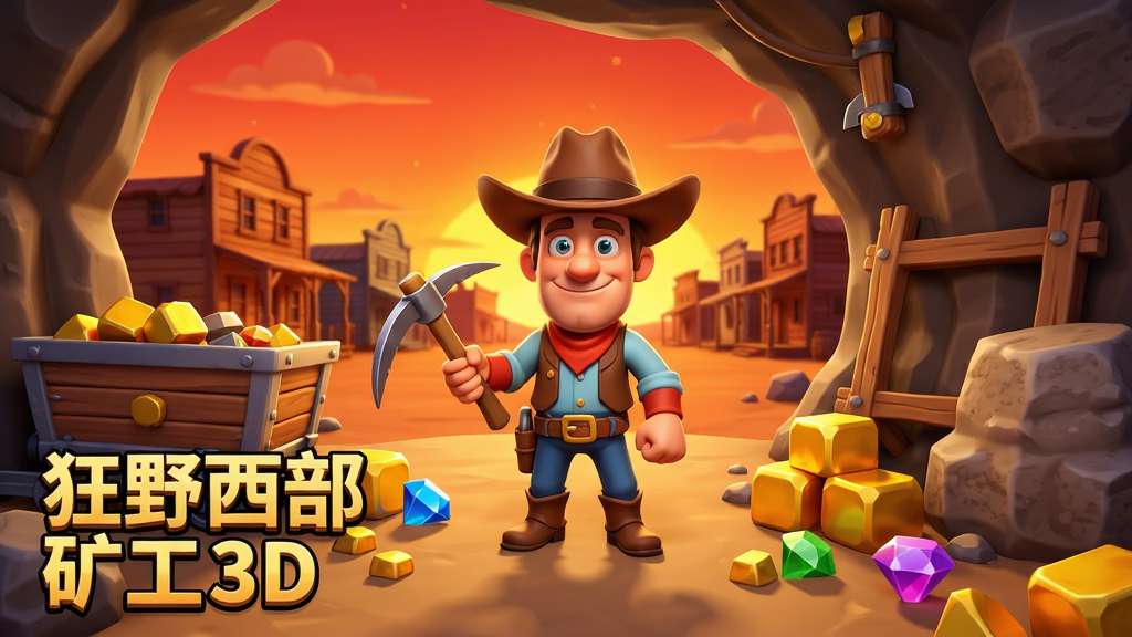 ��Ұ������ 3D ��Ϸ�����棬����������һλ��ͨ���������󹤽�ɫ��ͷ��ţ��ñ���ֳָ�ͷ��վ�ڽ��Ѩ��ڣ���Χɢ����ͱ�ʯ��������Ϧ���µ�����С����ճʳȺ�ɫ���䣬�������½Ƿ�����Ϸ���ơ���Ұ������ 3D�������岼�ֲ��þ��й�ͼ�����Ϊ3D��ͨ��Ⱦ��ϸ�ڰ����󳵡�ľ�ܡ���ʯ���������������������ɾ��޶���Ԫ��