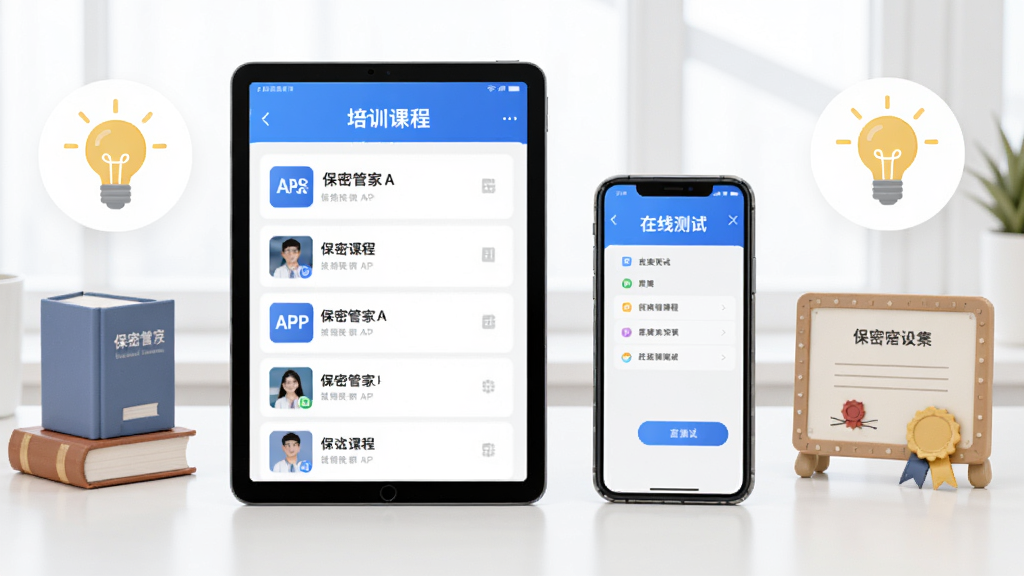 һ��ƽ����Ժ�һ���ֻ����Űڷţ���Ļ����ʾ���ܹܼ�APP����ѵ�γ��б������߲��Խ��棬��Ļ�Ա����鼮��֤��͵���ͼ�꣬�����������������������룬���ʸɾ����޶���Ԫ��