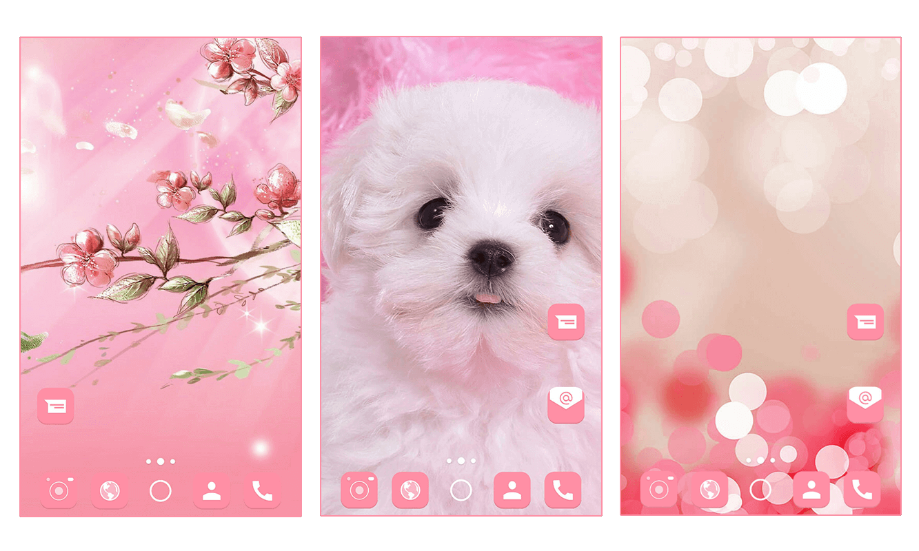 Hello PinK 安卓版 粉色主题桌面效果图