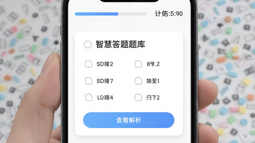 �ǻ۴�������ڲ�������棬�ֻ���Ļ��ʾһ��ѡ���⣬�ĸ�ѡ���������룬�·��С��鿴��������ť������Ϊ��ɫ��Ƭʽ���֣������н������ͼ�ʱ�������������¼�Լ��������������������Ϊ���ǻ۴�����⡱