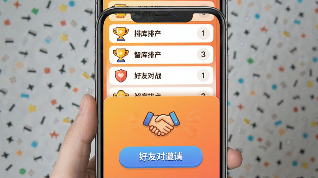 �ǻ۴���������а�����Ѷ�ս���棬�ֻ���Ļ�ϰ벿����ʾ���а��б����°벿����ʾ���Ѷ�ս���밴ť������Ϊů��ɫ���䣬ͼ��Ϊ���������֣����������������ã����ʸɾ����޶���Ԫ��