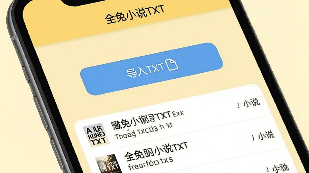 ȫ��С˵TXT���ص�����棬����չʾһ���ֻ���Ļ����Ļ�����е���TXT�ļ��İ�ť���·��г��ѵ����С˵�ļ����ʹ�С������Ϊ����ɫ����ɫ�������࣬������