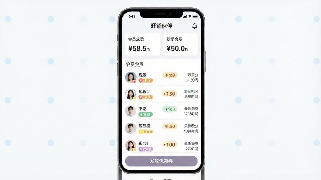 һ����������չʾͼ�����������ǡ����̻�顱APP�Ļ�Ա�������棬��Ļ����ʾ��Ա�б���ÿ����Ա��Ŀ����ͷ���ǳơ��ȼ���ǩ�����ֺ��������ʱ�䣬�����л�Ա������������Ա���ݿ�Ƭ���ײ��з����Ż�ȯ��ť������Ϊ��ɫ������Ϊ�����б����������ǳɫ��ϸ�ڰ����ȼ�������ɫ���֡��������ָ��������ʸ��壬�ɾ����޶���Ԫ��