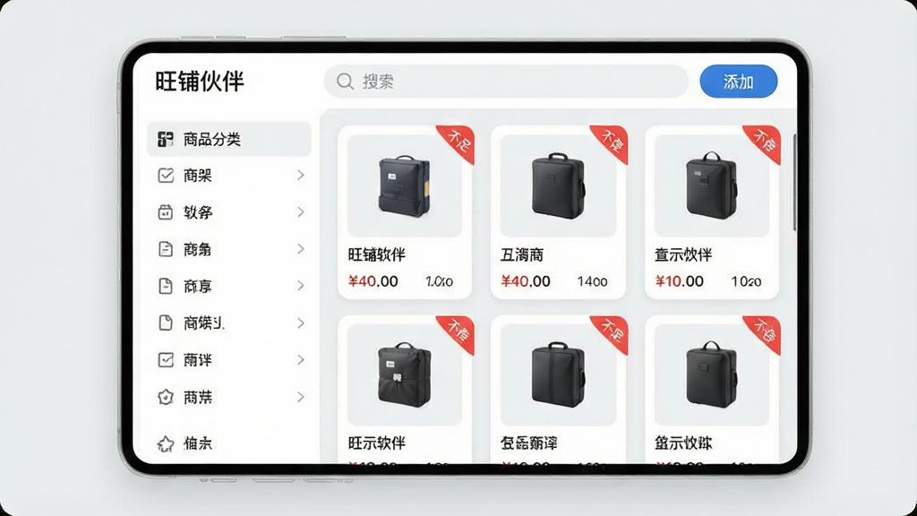 һ����������չʾͼ�����������ǡ����̻�顱APP����Ʒ�������棬���Ϊ��Ʒ�����б����Ҳ�Ϊ��Ʒ��Ƭ����ÿ����Ƭ������ƷͼƬ�����ơ��۸�Ϳ������������������������Ӱ�ť������Ϊǳ��ɫ������Ϊ���ҷ�������������Լ��ϸ�ڰ�����ƬԲ�ǡ���治��ĺ�ɫ�Ǳ꣬���ʸ��壬�ɾ����޶���Ԫ��