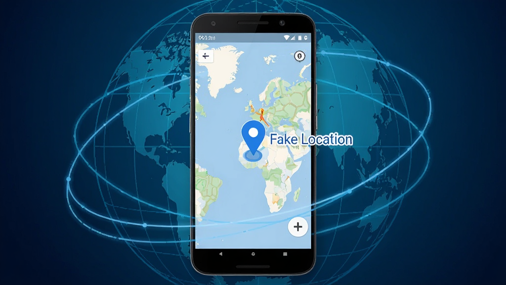 һ��չʾFake Location����������ĺ��Ԥ��ͼ������������һ����׿�ֻ�����Ļ��ʾ���ⶨλ��ͼ���棬��ͼ����һ����ɫ��λ��ǵ㣬��ǵ��Ա�ע����Fake Location���ֻ���Χ�����ŵ���γ��Ԫ�أ�����Ϊ����ɫ�Ƽ����������岼�ּ�����������ʸɾ��޶���Ԫ�أ�2K����