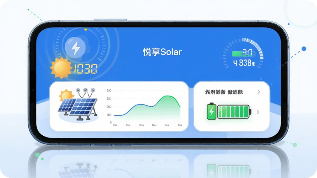 ��������Ϊһ�������ֻ�����Ļ��ʾ����SolarӦ�������棬���������ͼ�ꡢ��������ͼ���ش���״̬�����ֲ��þ�����д���ֻ��·���ǳɫ���淴�䣻���Ϊ�ִ��Ƽ��б�ƽ�廭��������Ϊ��ɫ����ϸ�ڰ��������������Ǳ���̫����������ɫ��Դ���ţ����ʸ��壬�ɾ����޶���Ԫ�ء�